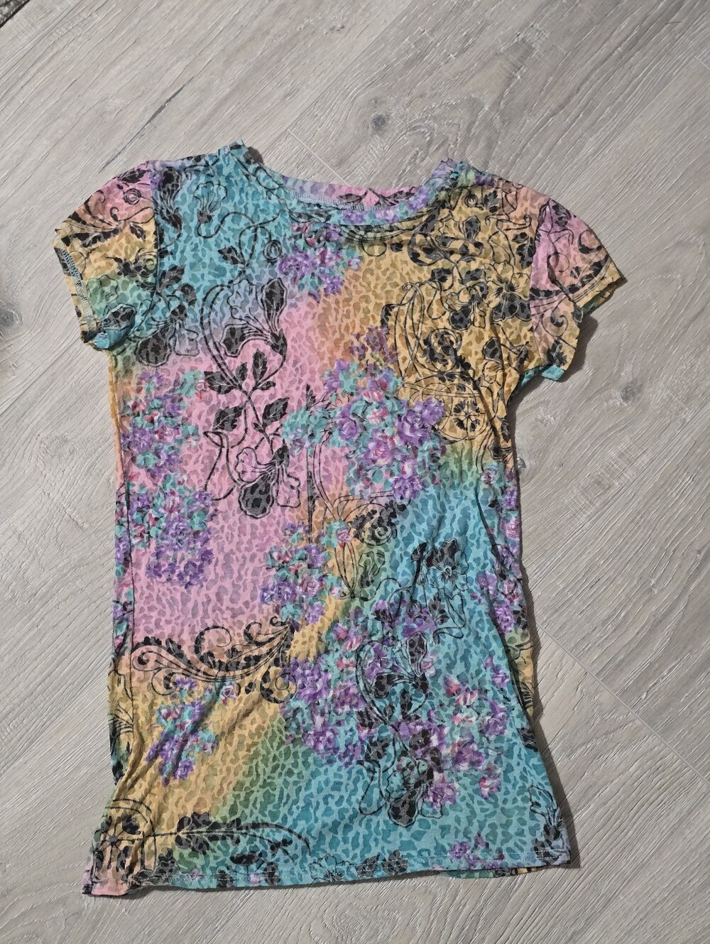 Short Sleeve Tee in Turquoise, Pink, Yellow